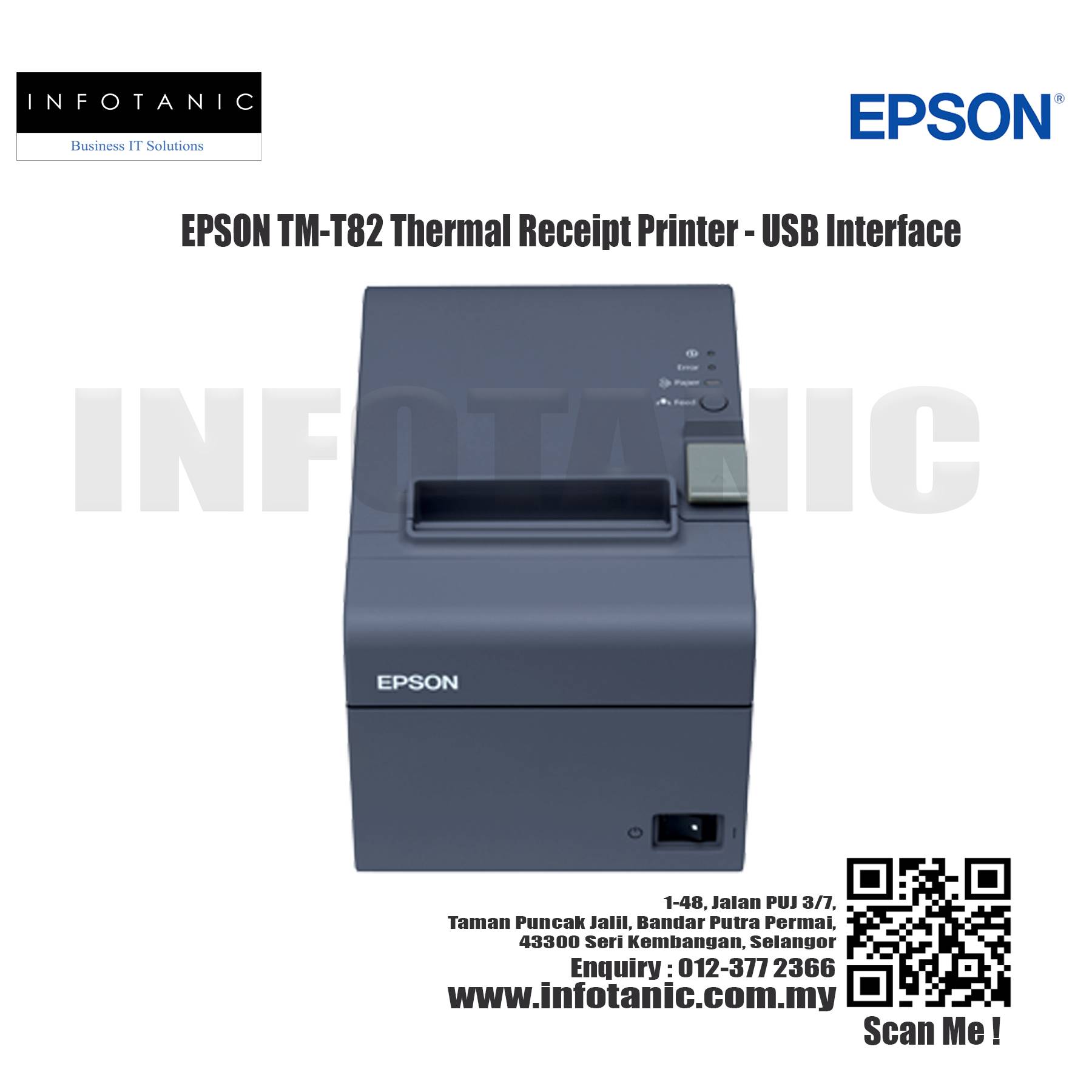 EPSON TMT82 Thermal Receipt Printer USB Interface